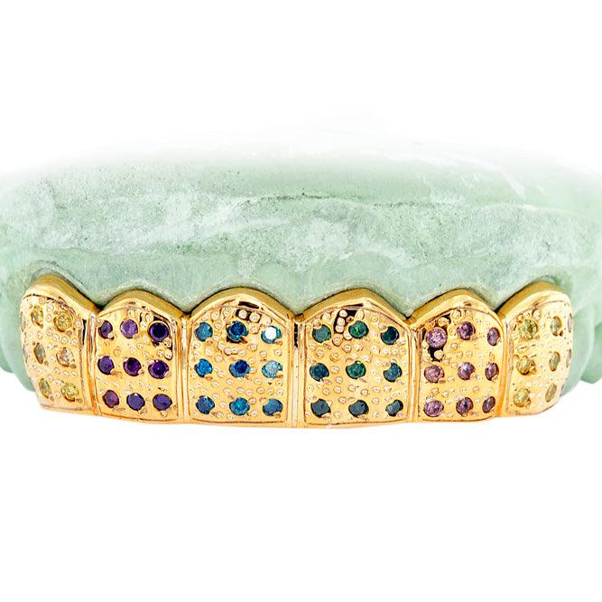 Multi Color Rainbow Diamond Top Grillz