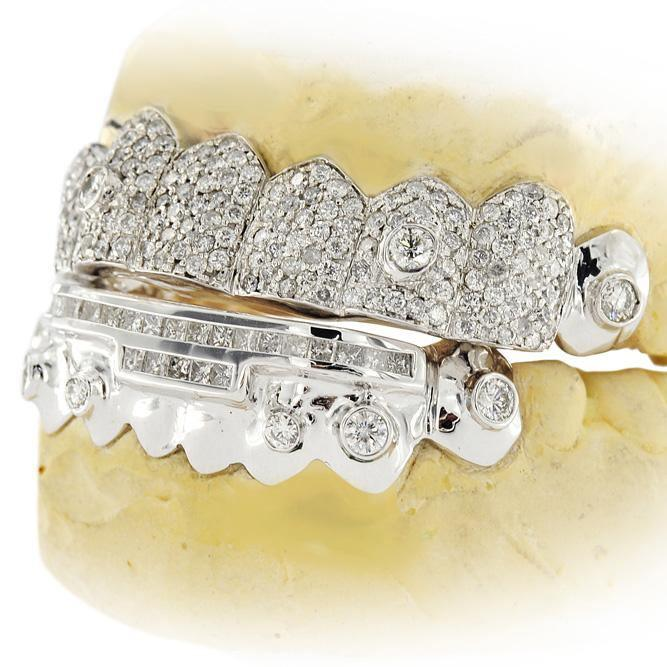 White Gold Diamond Pave Top with Bezel Bottom Set