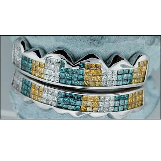 Blue, Yellow & White Checkerboard Invisible Set Set